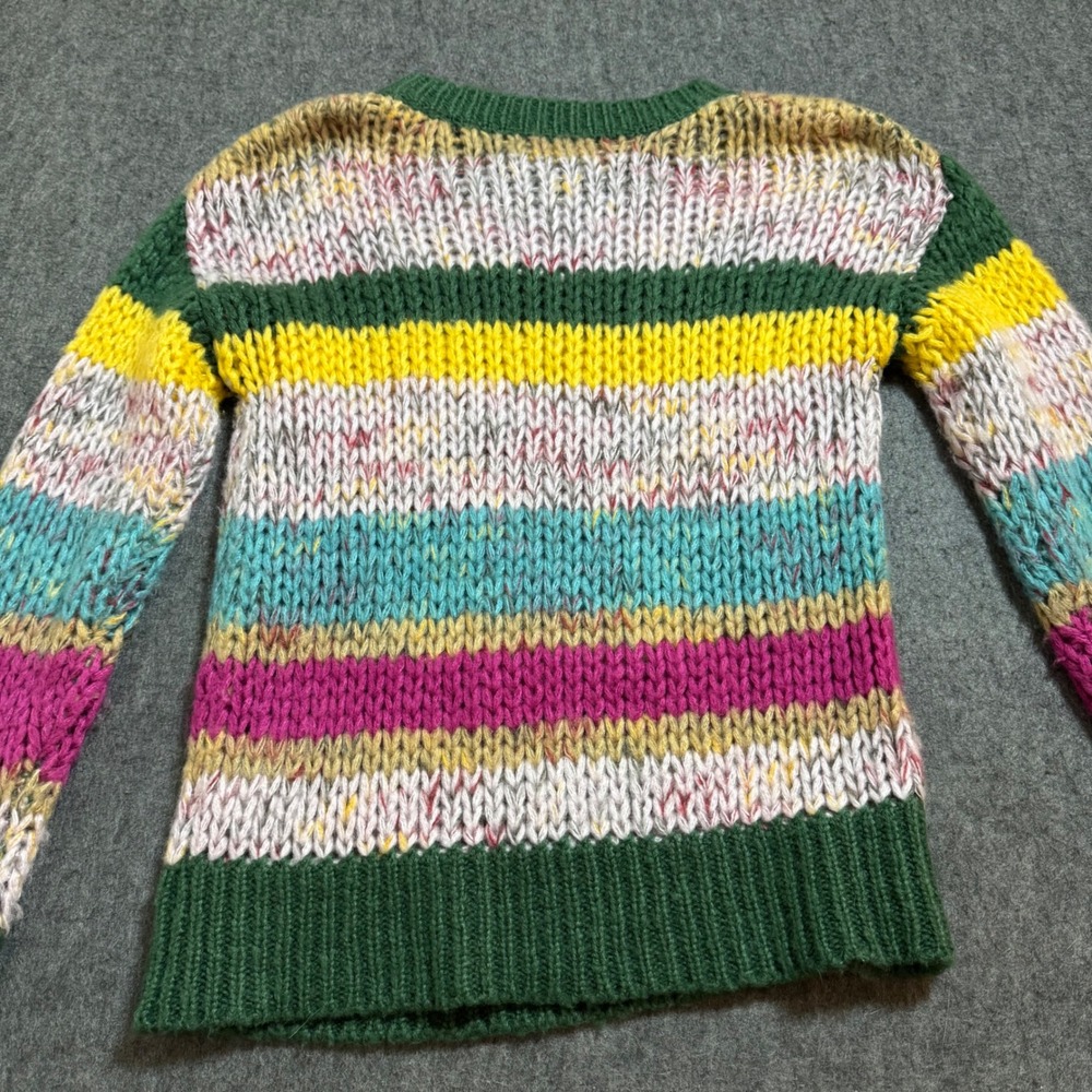 Heartloom Womens XS Multi Color Striped Chunky Knit Crewneck Pullover Sweater - Picture 5 of 7